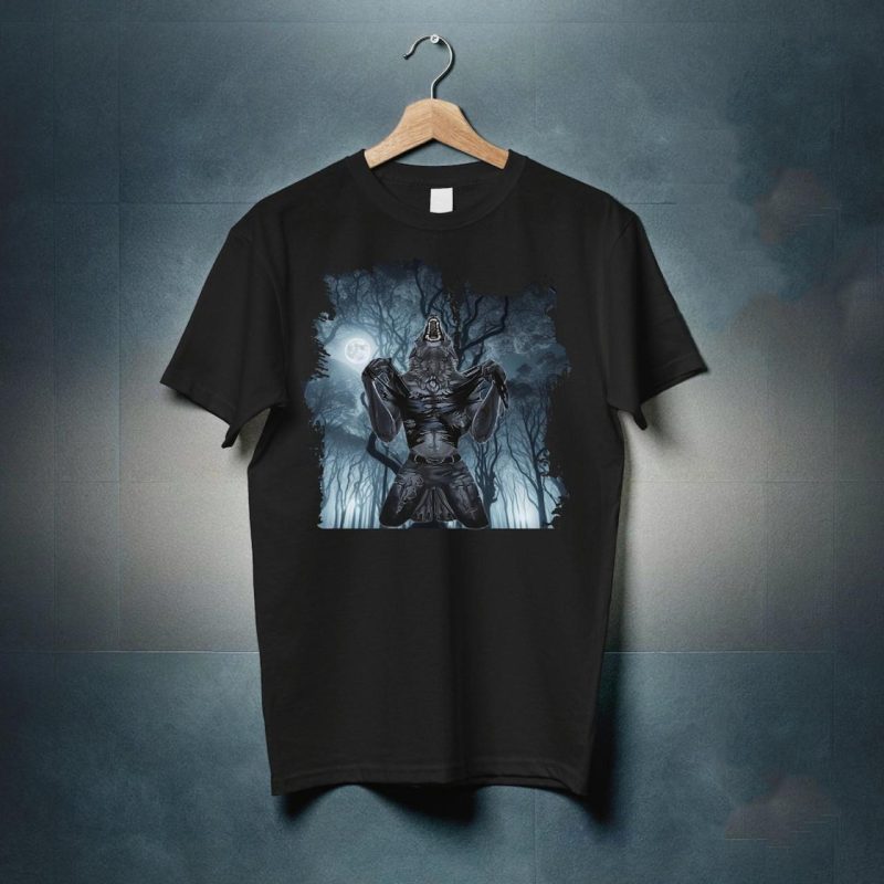 wolf ripping shirt